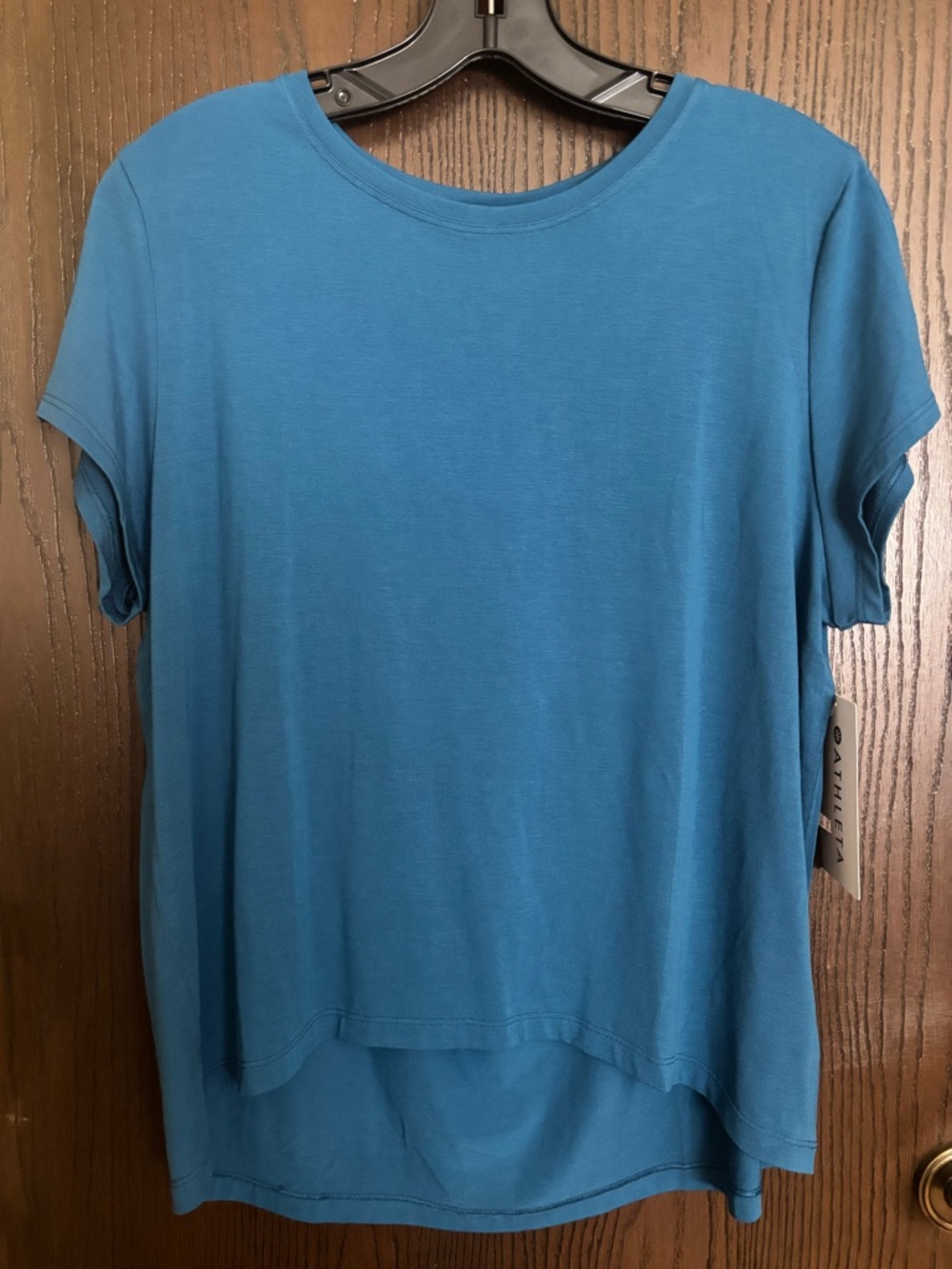 Athleta Teal-Blue Short Sleeve Crewneck Top